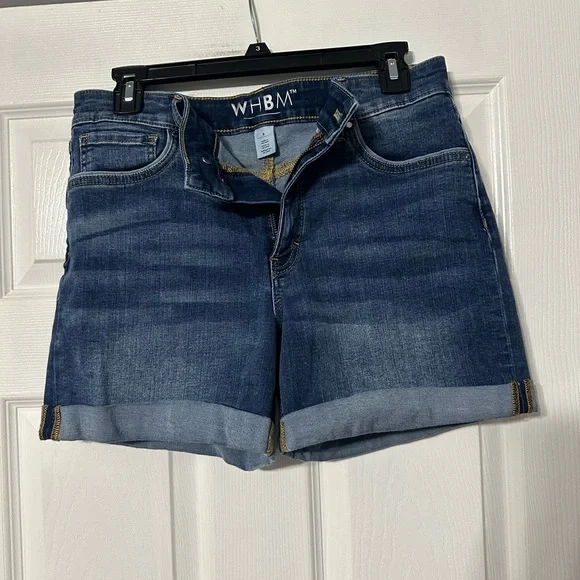 White House Black Market Roll-Cuff Women's Denim Shorts - Picture 4 of 9